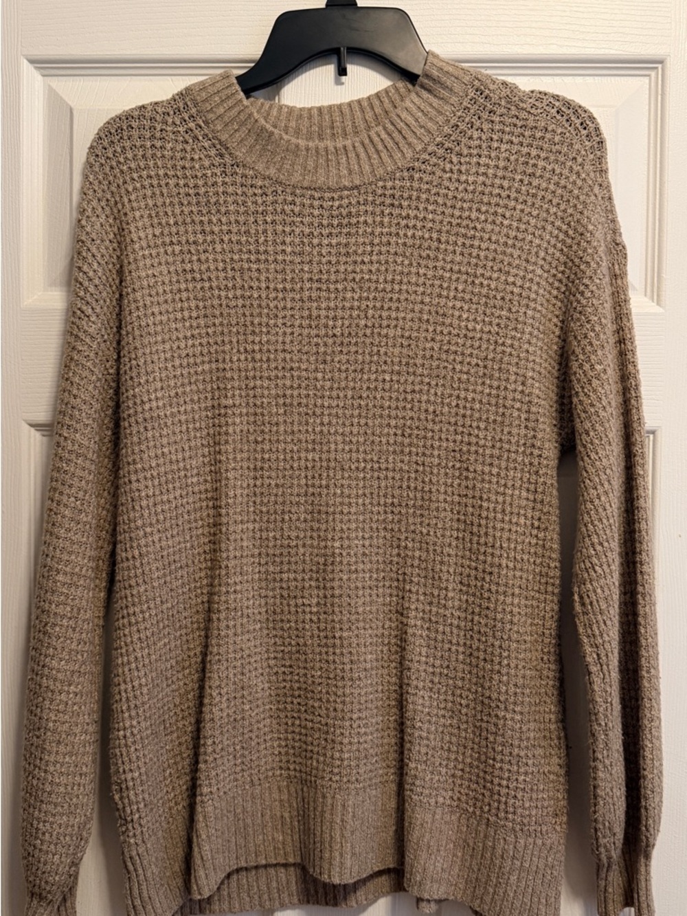 American Eagle Outfitters Taupe Waffle Knit Sweater